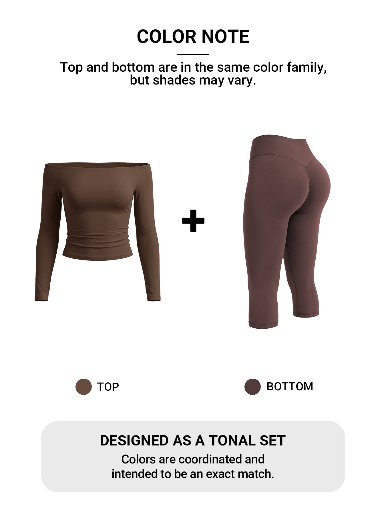 Yeoreo Ease Off-Shoulder Top & Capri Legging 2 Piece Set
