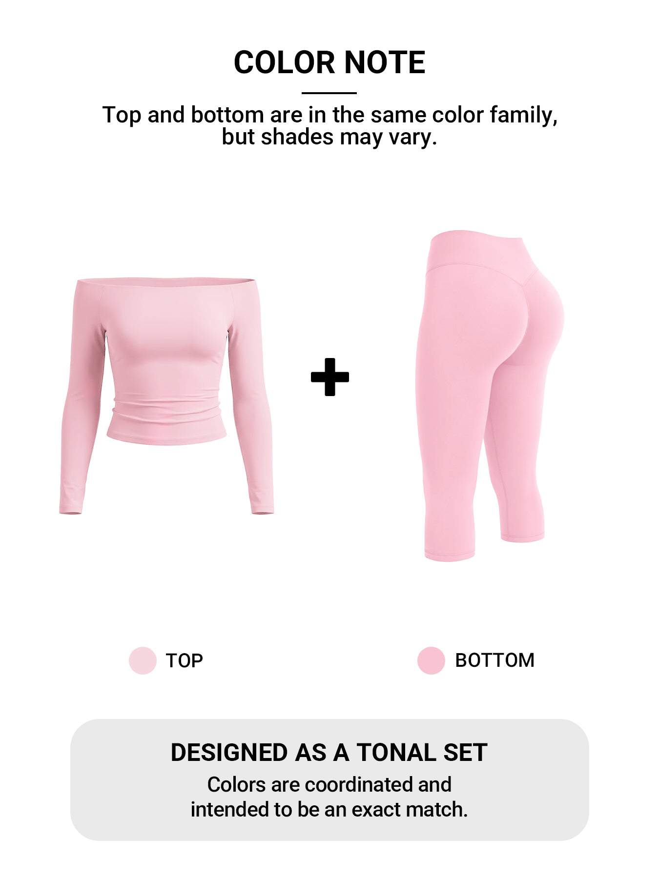 Yeoreo Ease Off-Shoulder Top & Capri Legging 2 Piece Set