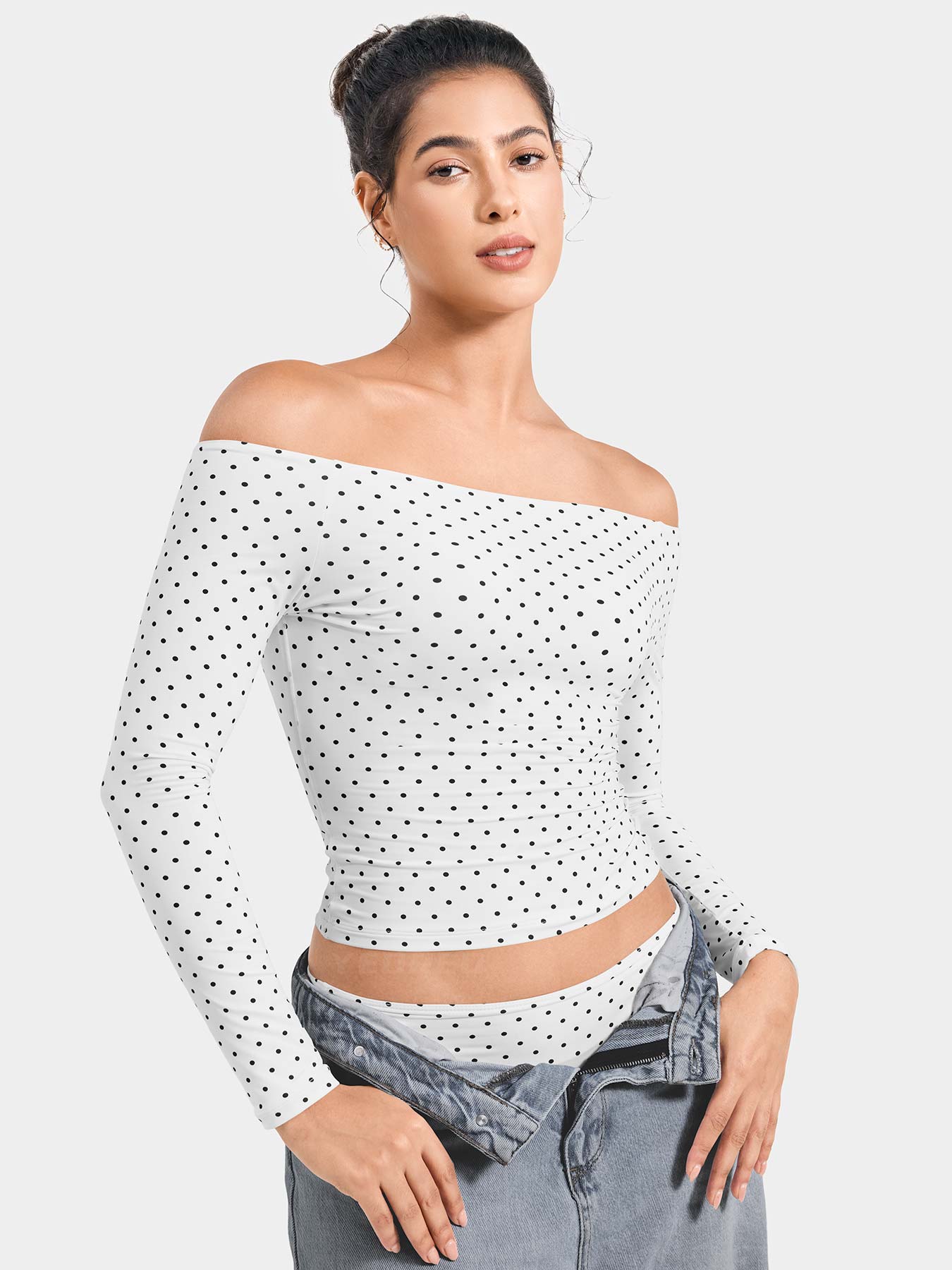 White Polka Dots