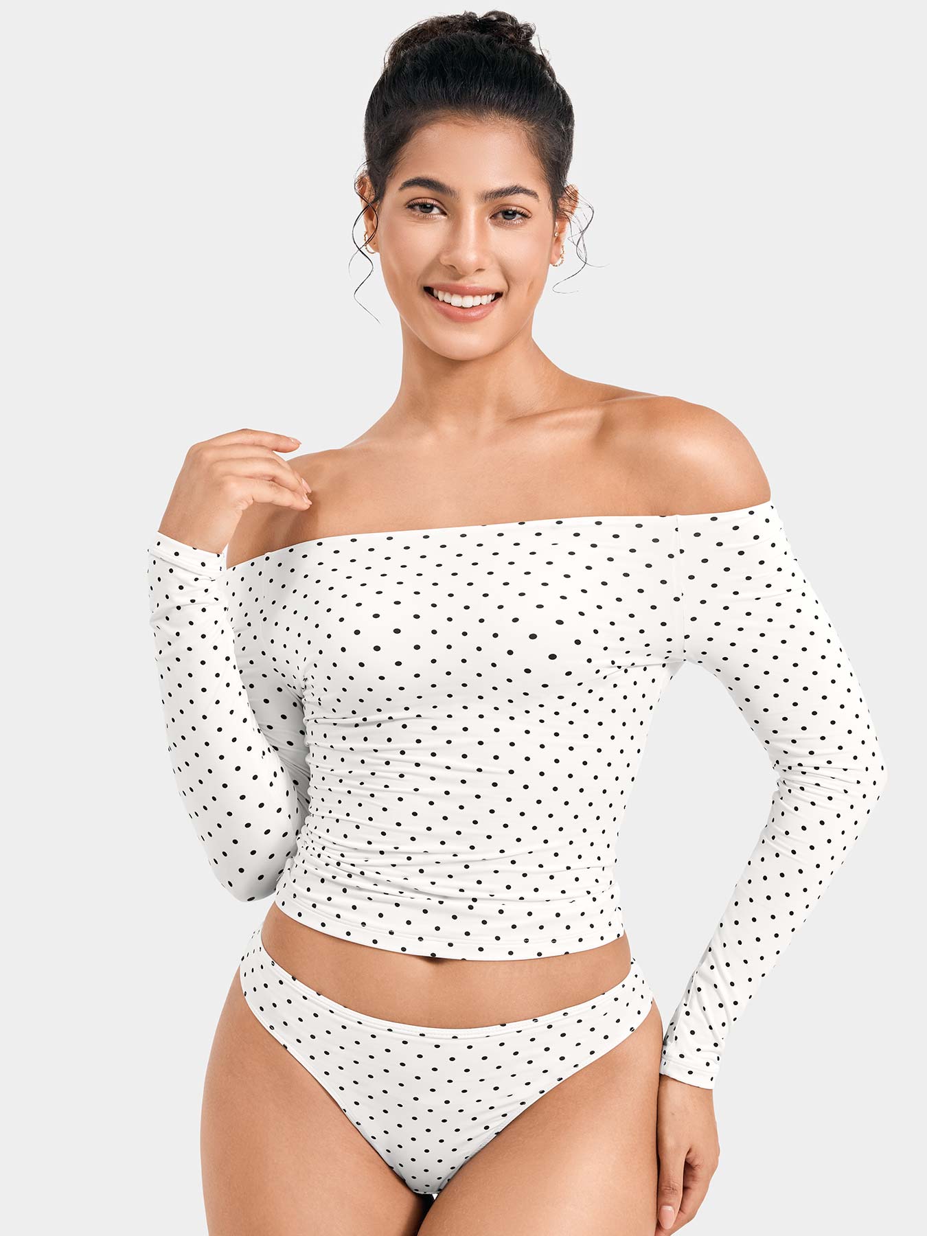 White Polka Dots