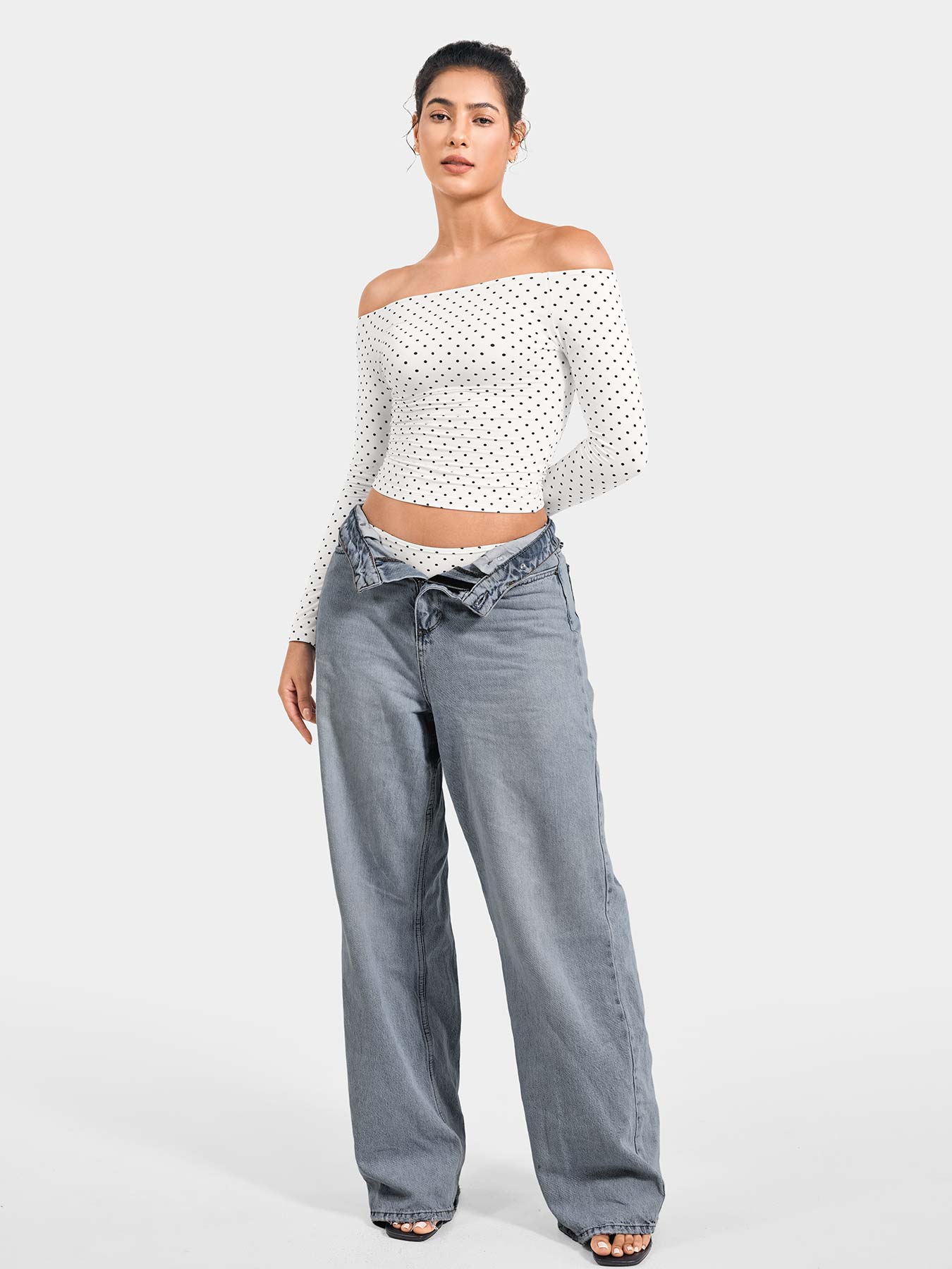 White Polka Dots